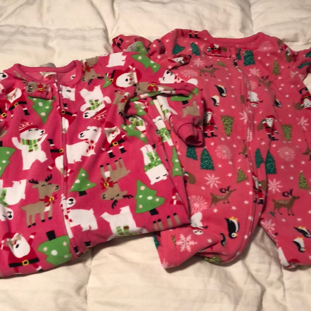 Set of one-piece Carter’s Christmas pajamas